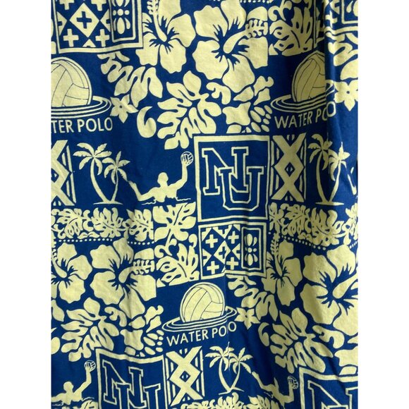 Wet Dog Men size Medium Hawaiian Water Polo Shirt Cotton Short Sleeve yellow Tro - Picture 10 of 16